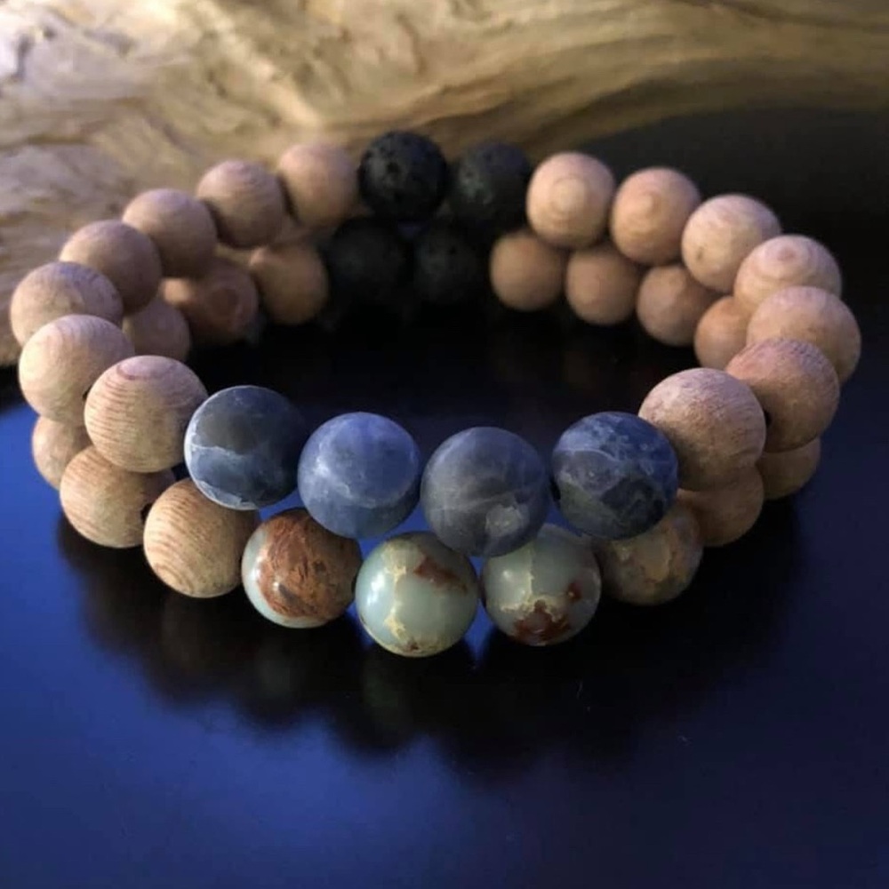 Natural Stone & wood Beaded Bracelets